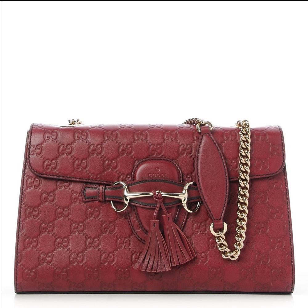 Authentic Gucci Emily guccissima medium chain bag